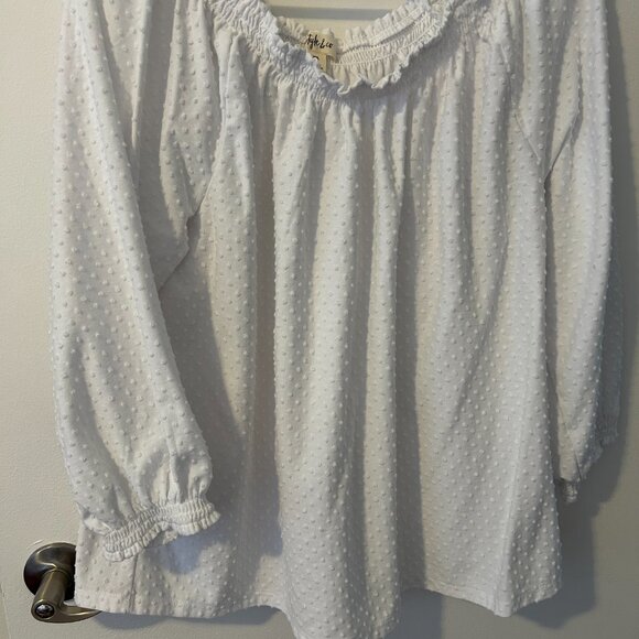 Style & Co Swiss Dot Blouse - Picture 2 of 3